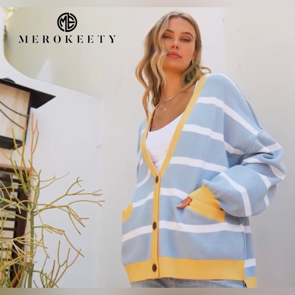 (NWT) - MEROKEETY Women's Long Sleeve Oversized Cardigan Sweater